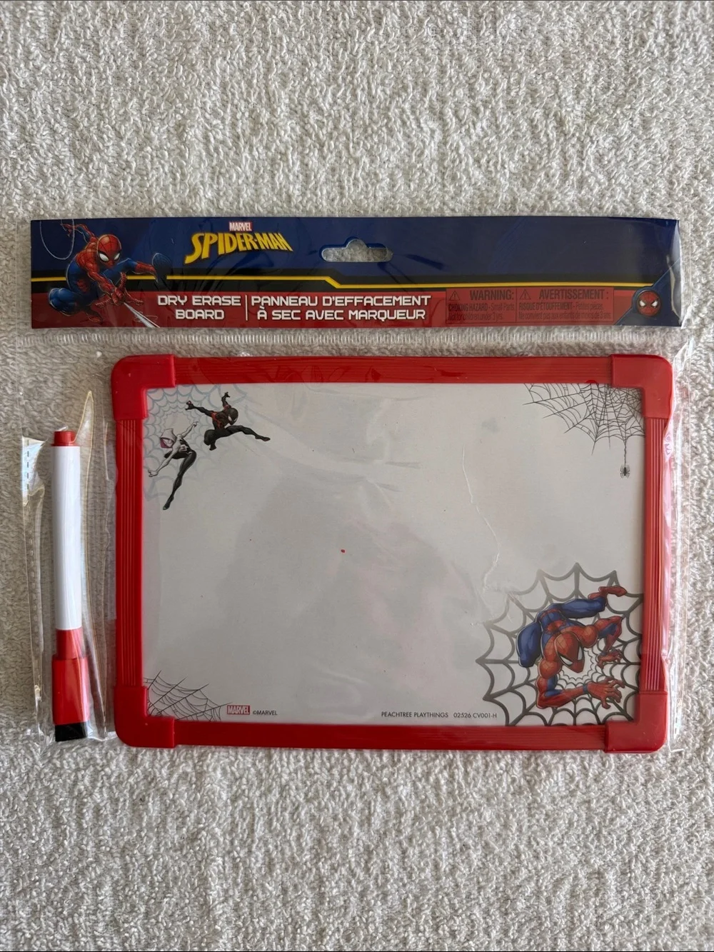 Marvel Spider-Man Red Dry Erase Drawing Board with Marker